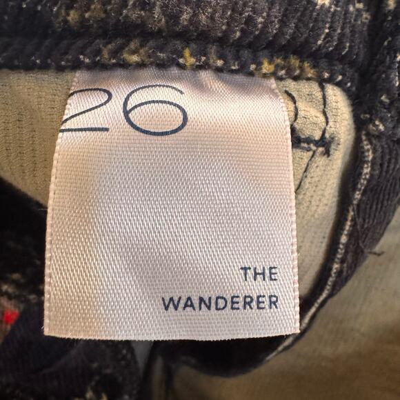 Anthropologie Pilcro The Wanderer Corduroy Pants Black Floral Size 26 - Picture 16 of 16